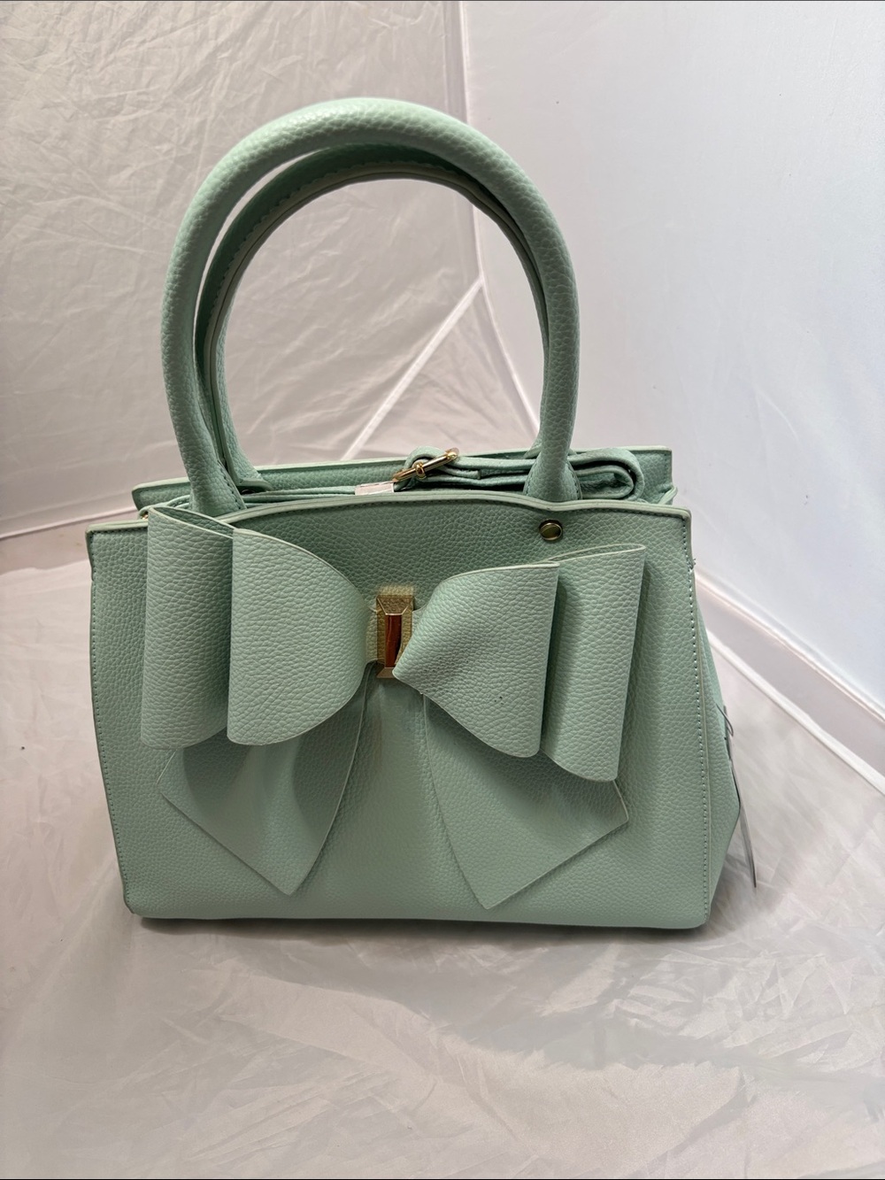 Grossi Mint Bow Accent Top-Handle Satchel - Crossbody Women Bags